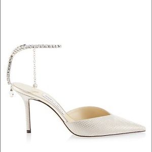 Jimmy Choo Saeda 85MM Glitter & Crystal Pumps 7.5